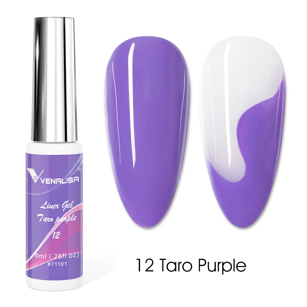 8ml VENALISA Liner Gel White Line French Nail Gel Polish 21 Colors Soak Off UV/LED Painting Gel Beautiful Semi Permanent Varnish