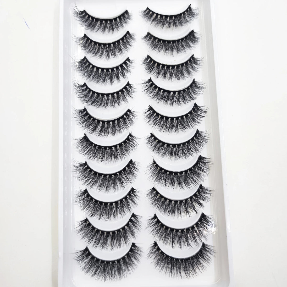 10 Pairs Natural 3d Mink Lashes Soft False Eyelashes Cross Messy Dense Eye Lashes Extension Makeup Faux Cils Cat Mini
