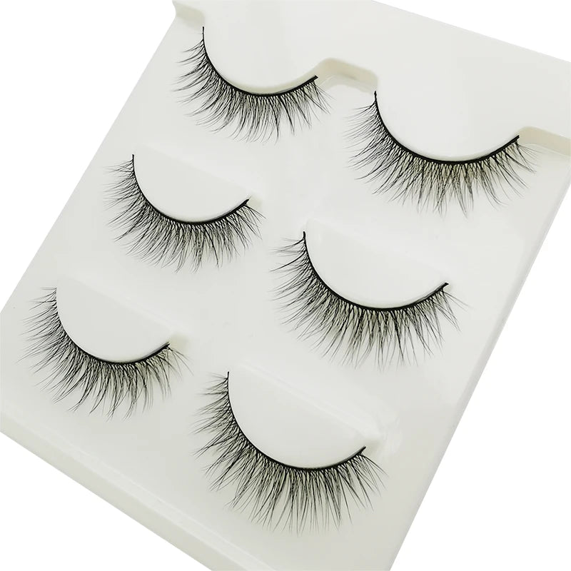 SHIDISHANGPIN 3 Pairs Natural 3D Mink Lashes Soft False Eyelashes Fluffy Wispy Eye Lashes Extension Makeup Faux Cils Maquillaje