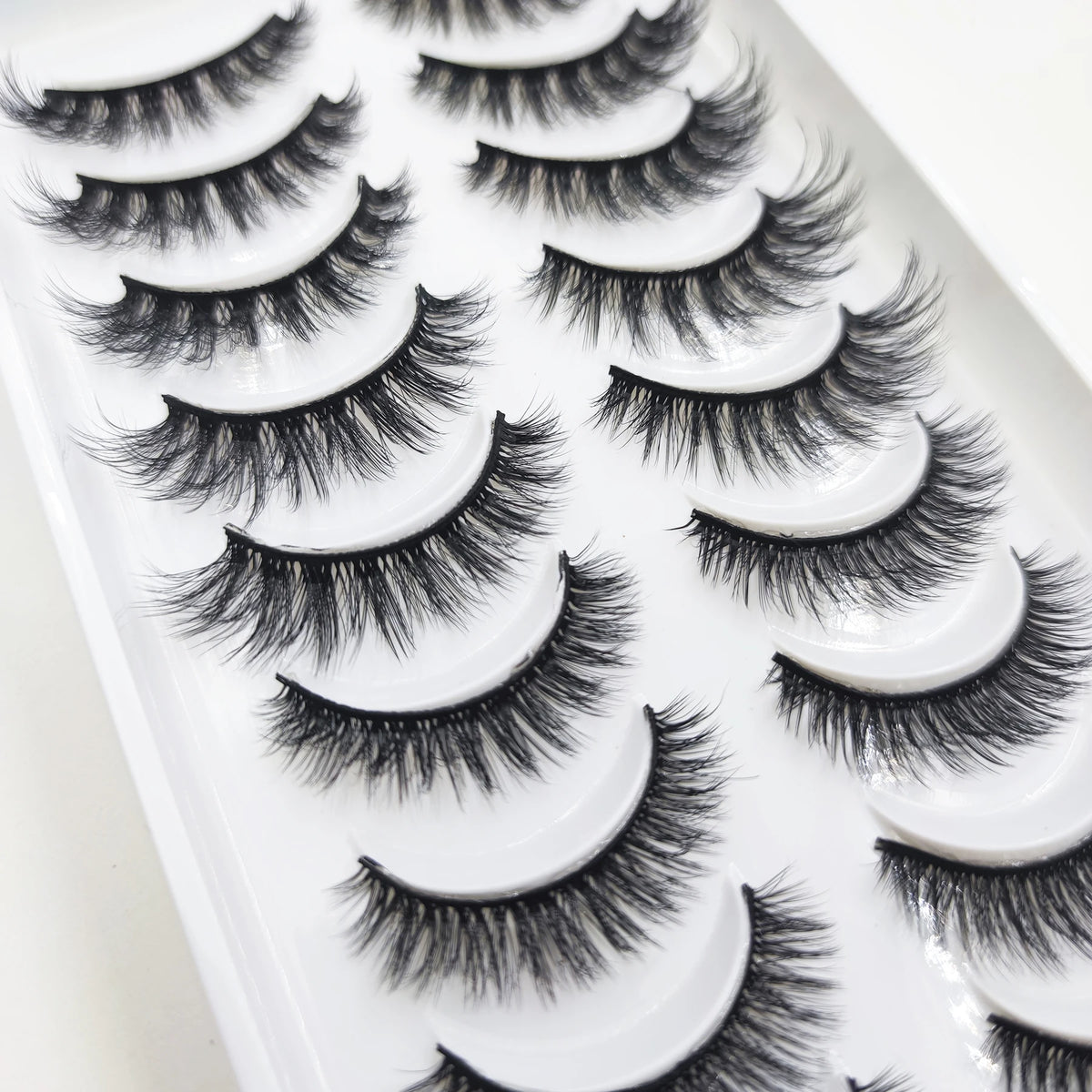 10 Pairs Natural 3d Mink Lashes Soft False Eyelashes Cross Messy Dense Eye Lashes Extension Makeup Faux Cils Cat Mini