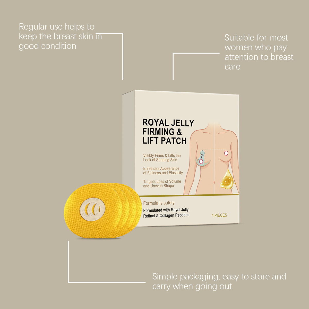 Breast Firming Lifting Patch Plumping Size Up Improve Breast Flat Prevent Sagging Shaping Tighten Bigger Breast Enhancer Patch