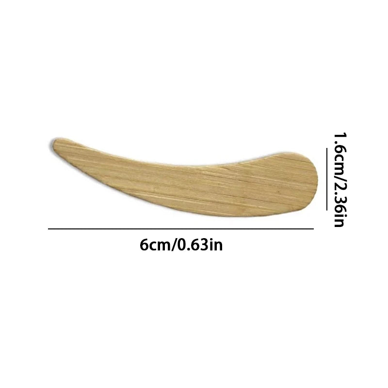 10pc Wooden Bamboo Facial Mask Spatula Disposable Curved Scoop Makeup Mask Cream Biodegradable Stick Bamboo Cosmetic Spatulas