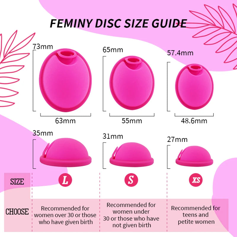 Feminy Menstrual Disc Kit Medical Grade Reusable Soft Silicone Period Disc with Sterilizer Case Applicator Leakproof Monthly Cup
