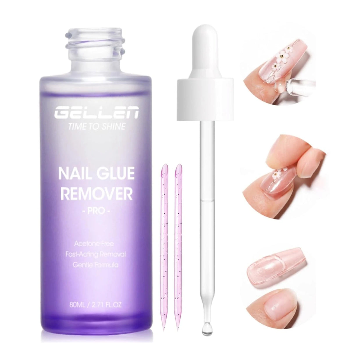 GELLEN Nail Polish Remover 16 Fl Oz Non Acetone Pump Bottle Gel Nail Soak Off Remover Kit Vegan Cruelty Free Gentle Nail Care
