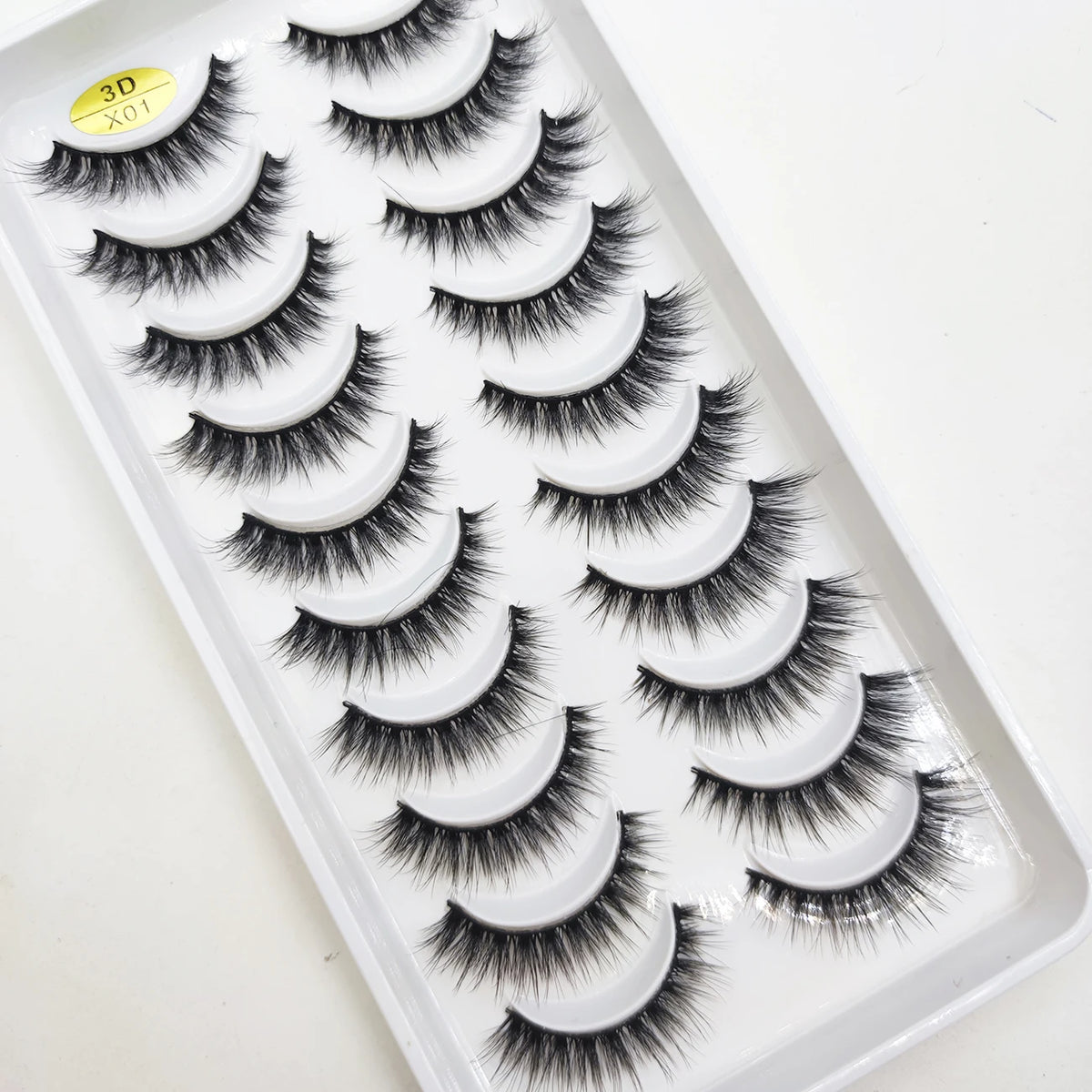 10 Pairs Natural 3d Mink Lashes Soft False Eyelashes Cross Messy Dense Eye Lashes Extension Makeup Faux Cils Cat Mini