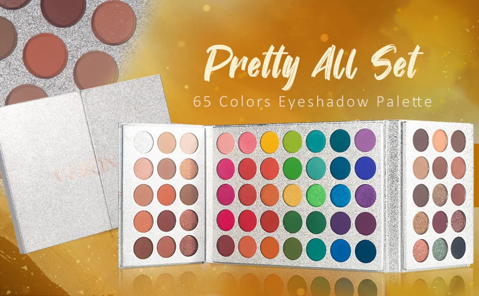 65-Color Eyeshadow Palette Makeup-High Pigmented Eye make up Tool Matte Glitter Finishes for Festival Christmas Cosmetics makeup