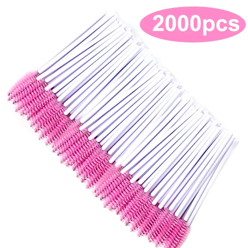 Eyelash Brush Mascara Wands Spoolies Eyebrow Lash Cleaning Brushes Applicator Makeup Tools 50/1000/2000pcs