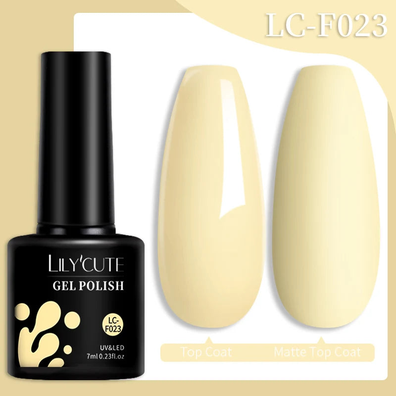 LILYCUTE 7ml Macaron Gel Nail Polish Pink Purple Green Series Soak Off Manicure Nail Gel Varnish Semi Permanent UV Gel Nail Art