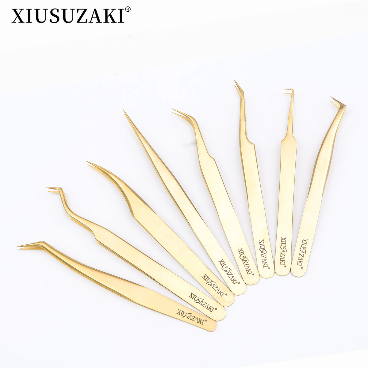 XIUSUZAKI High Precision Eyelash Extension Tweezer Fiber Tips for False Lash Extensions Stainless Steel Tweezers Makeup Tools