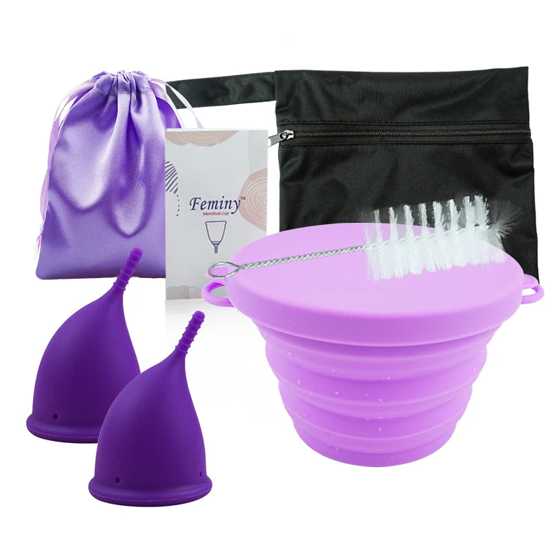 Menstrual Cup Sterilizer Kit Female Medical Silicone Certified Menstrual Cup Lady Health Product Care Product Menstrual Bowls