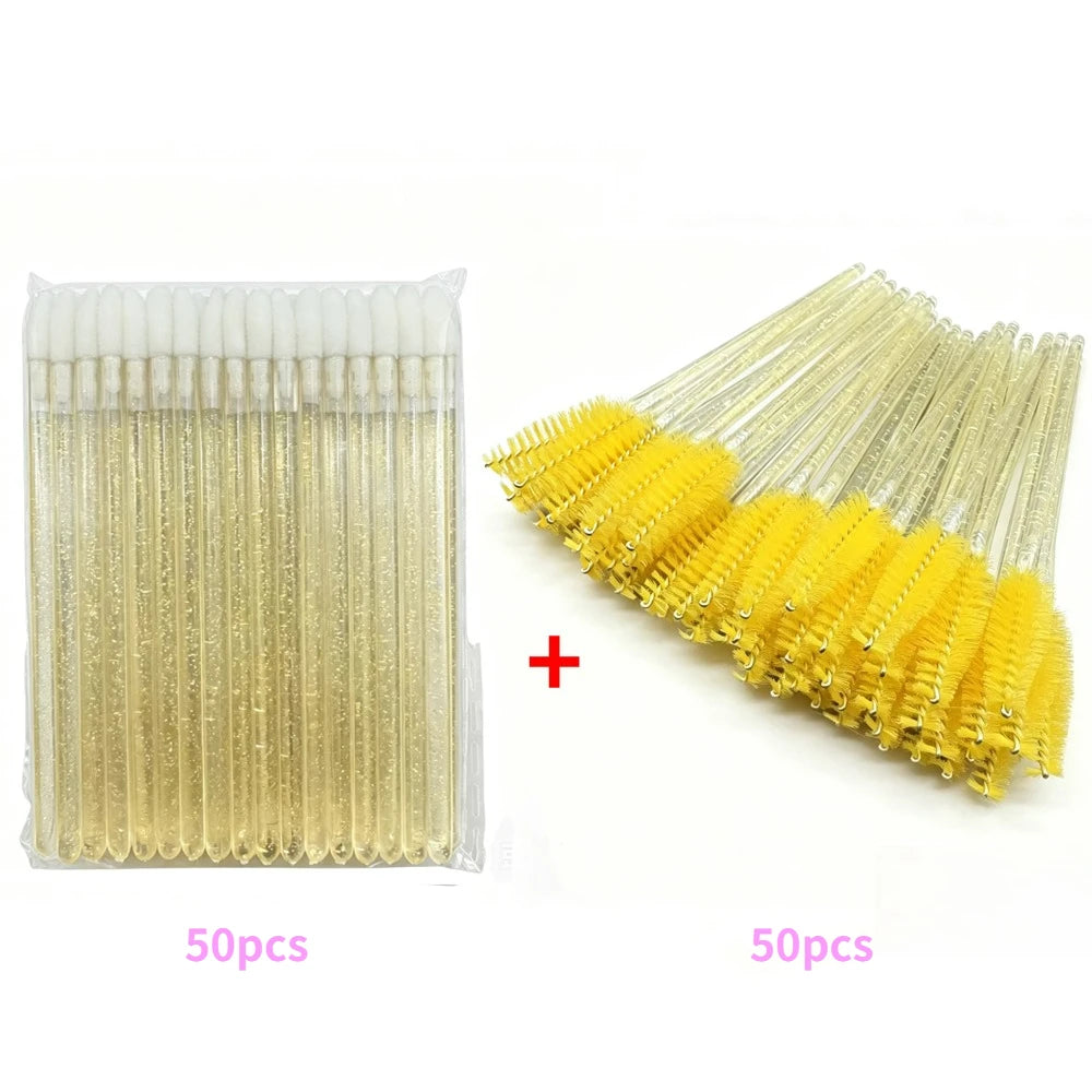 Applicator Lash Extension Set Wands Mascara Brushes Lip 50/100PCS Disposable EyelashesFor Eyebrow Eye Makeup Tool