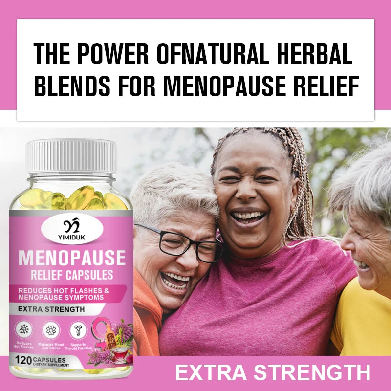 Menopause Capsules, for Women Natural Menopause Relief, Hot Flashes Night Sweats Mood Swings & Hormone, Mood Balance, Metabolism