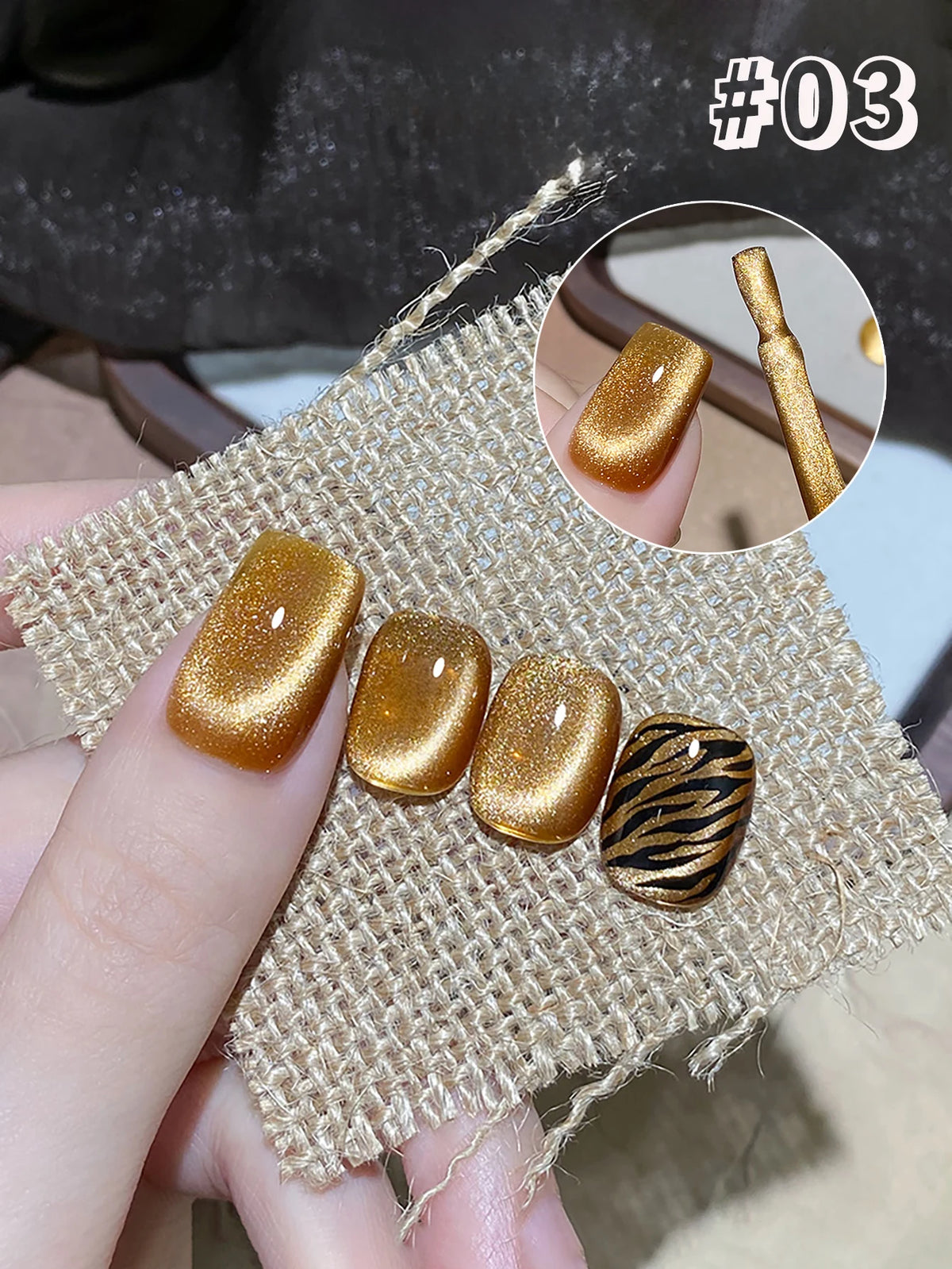 1-12pcs WS Autumn Winter Nails Golden Red Cat Eye Gel Nail Polish Whitening Popular Dopamine Nail Shop Nail Art Nail Supplies
