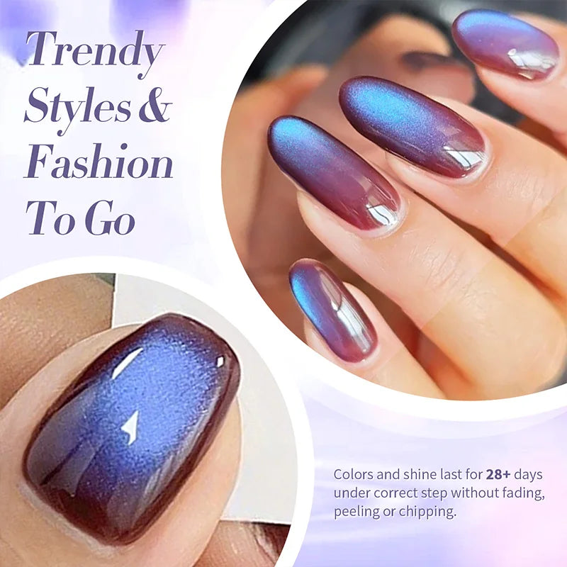 BORN PRETTY 10ml Purple Black Green Cat Magnetic Gel Ultra Shine Semi Permanent Soak Off UV Gel Summer Nail Art Varnish