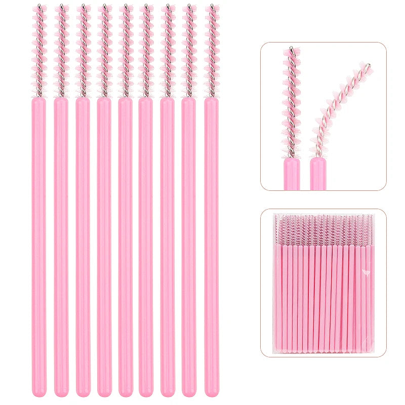 50pc Disposable Eyelash Makeup Brush Mascara Wands Micro Brushes Cosmetics Microbrush Eyebrow Applicator Lash Extension Supplies