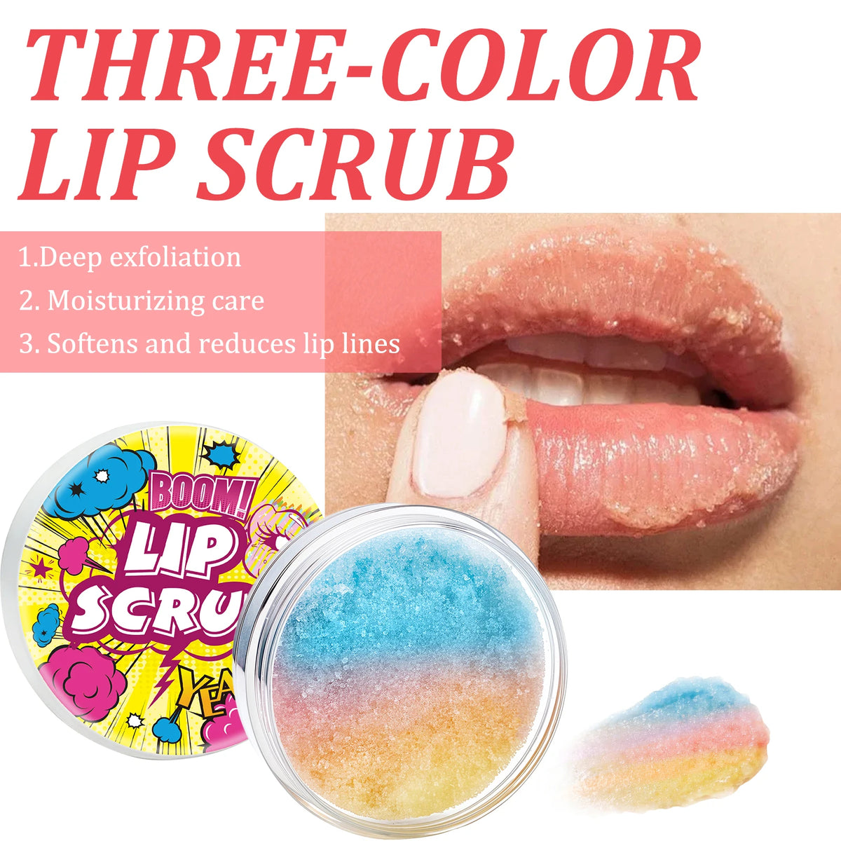 ZaiDoc 2Psc Lip Scrub Exfoliator Smooth Hydrate Dry Chapped Lips Gentle Lip Care Set with Moisturizing Formula 22g Each