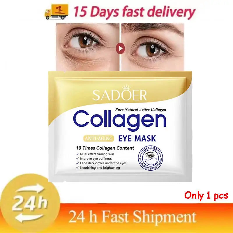 Collagen Eye Mask Firming Lifting Eye Patches Anti Dark Circles Eye Bags Fade Fine Lines Hyaluronic Acid Moisturizing Skin Care