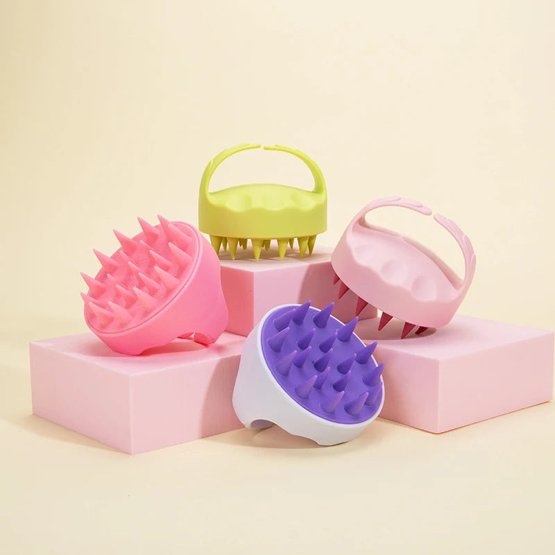WANMEI Women Private Label Scalp Massager Baby Head Wet and Dry Soft Bath Silicon Hair Scalp Massage Shampoo Brush