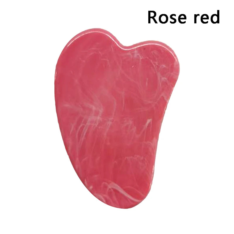 1Pcs Plastic Scraper Board Massage Rose Quartz Jade Guasha Stone For Face Neck Skin Lifting Wrinkle Remover Beauty Care