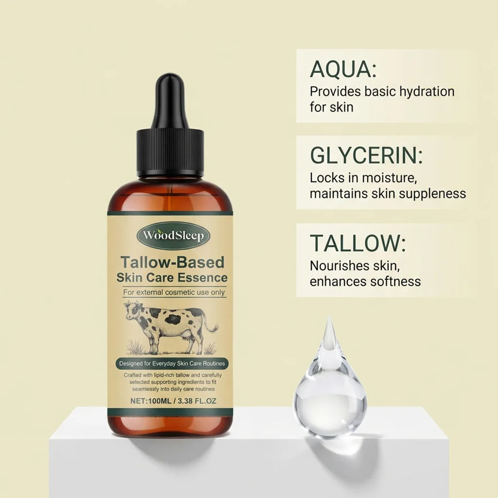 Beef Tallow Facial Serum Nourishing Face Care Essential Oil Anti-Dryness Skin Hydrating Essence Oil-Based Moisturizer Skincare
