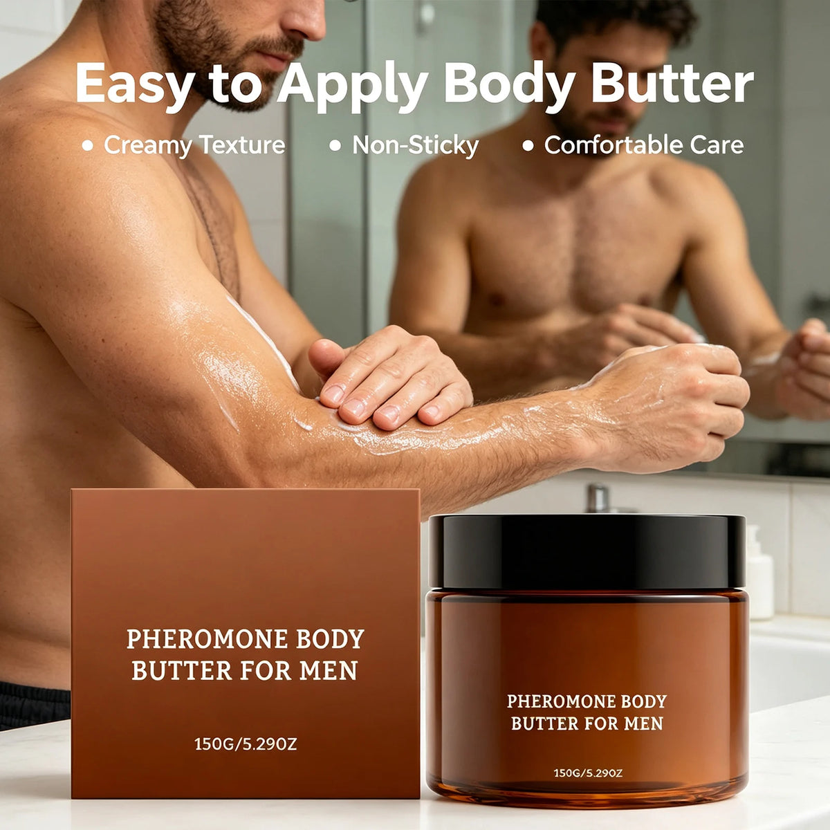 Men’s Pheromone Body Butter Soothe Dryness Enhance Skin Softness Long-Lasting Hydration Fast Absorbing Moisturizing Body Lotion