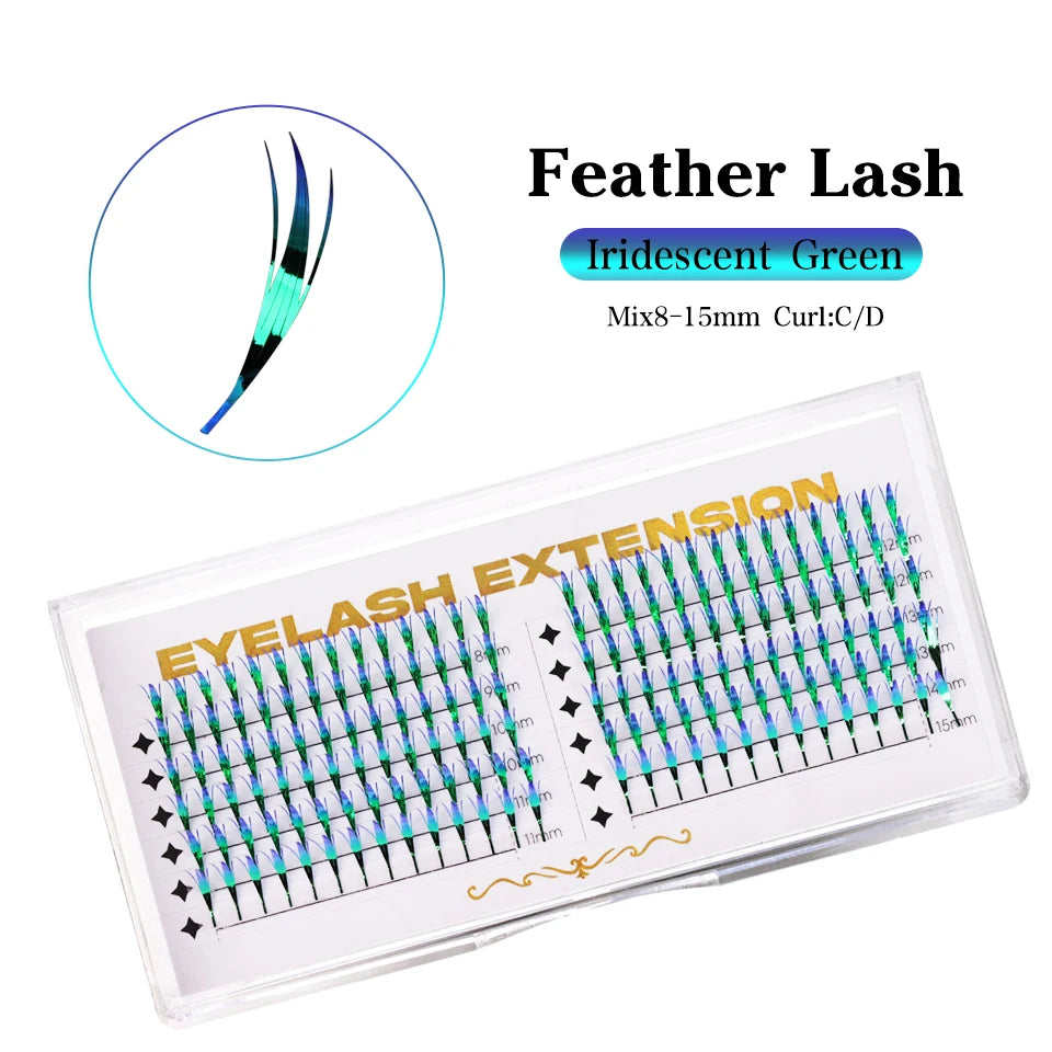 AGUUD Christmas Color Tinsel Lashes Fashion Shiny Red Silver Comic Spire Eyelash Extension Holographic Feather Anime Lash Tinsel