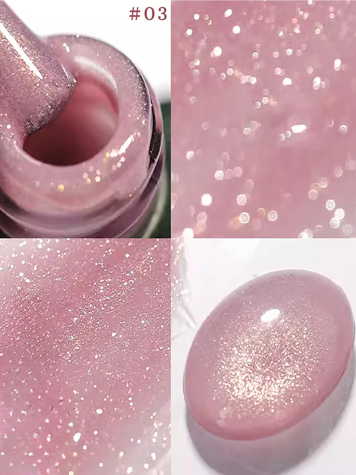 MN 1-9PCS Pink Blue White Green Color Series Gel Nail Polish With Strobe Glitter Brocade Diamond Gel Polish