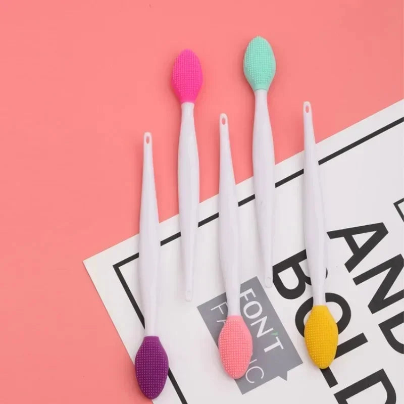 1-5pcs Skin Care Lip Exfoliating Facial Cleansing Face Scrub Nose Brush Blackhead Remove Silicone Double-Sided Skin Care Tool