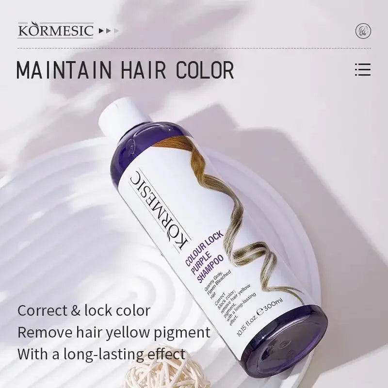 300Ml Color Fixing Purple Shampoo Lock Color Cover Gray Hair Fade Yellow After Bleach Hair Dye Long Lasting Non-irritating Care