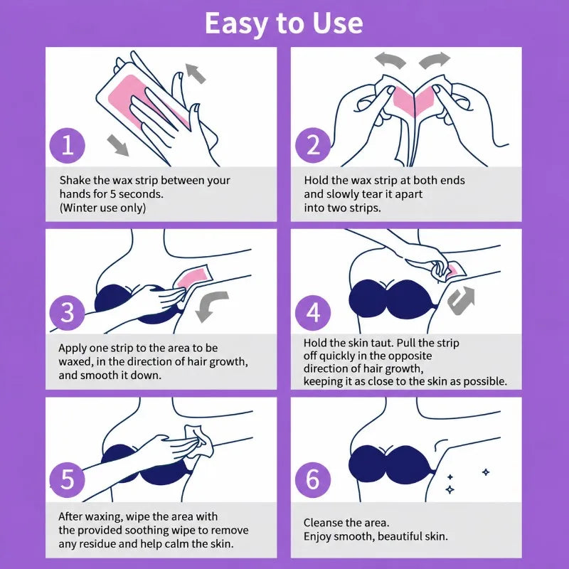 Honey Depilatory Wax Strips Double-sided Non-woven Fabric Wax Paper Full Body Hair Remover for Leg Armpit Bikini Arm Gentle