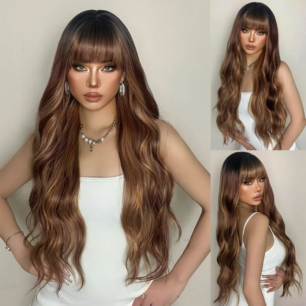 HENRY MARGU Light Green Curly Synthetic Wigs Long Colorful Wig with Bangs Heat Resistant Fiber for Cosplay Party Women Girls Use