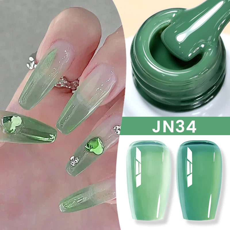 BORN PRETTY Jelly Nude Gel Nail Polish 10ml Light Pink Peach Translucent Color UV Light Cure Gel Varnish Nail Art DIY at Home