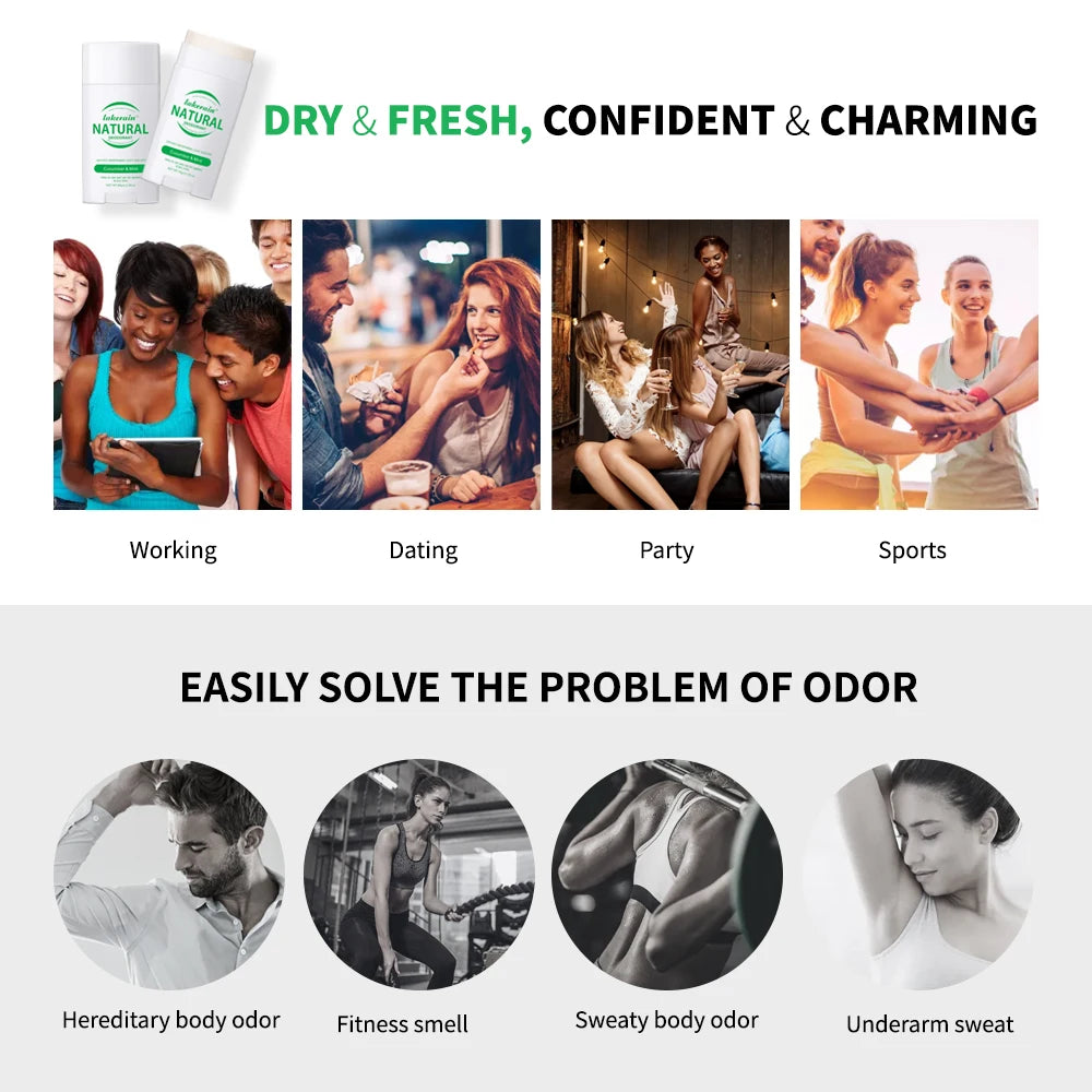 Natural Deodorant Long-lasting Fragrance Eliminate Odors Natural Plant Components Smells Fresh Fragrant Deodorant For Men Women