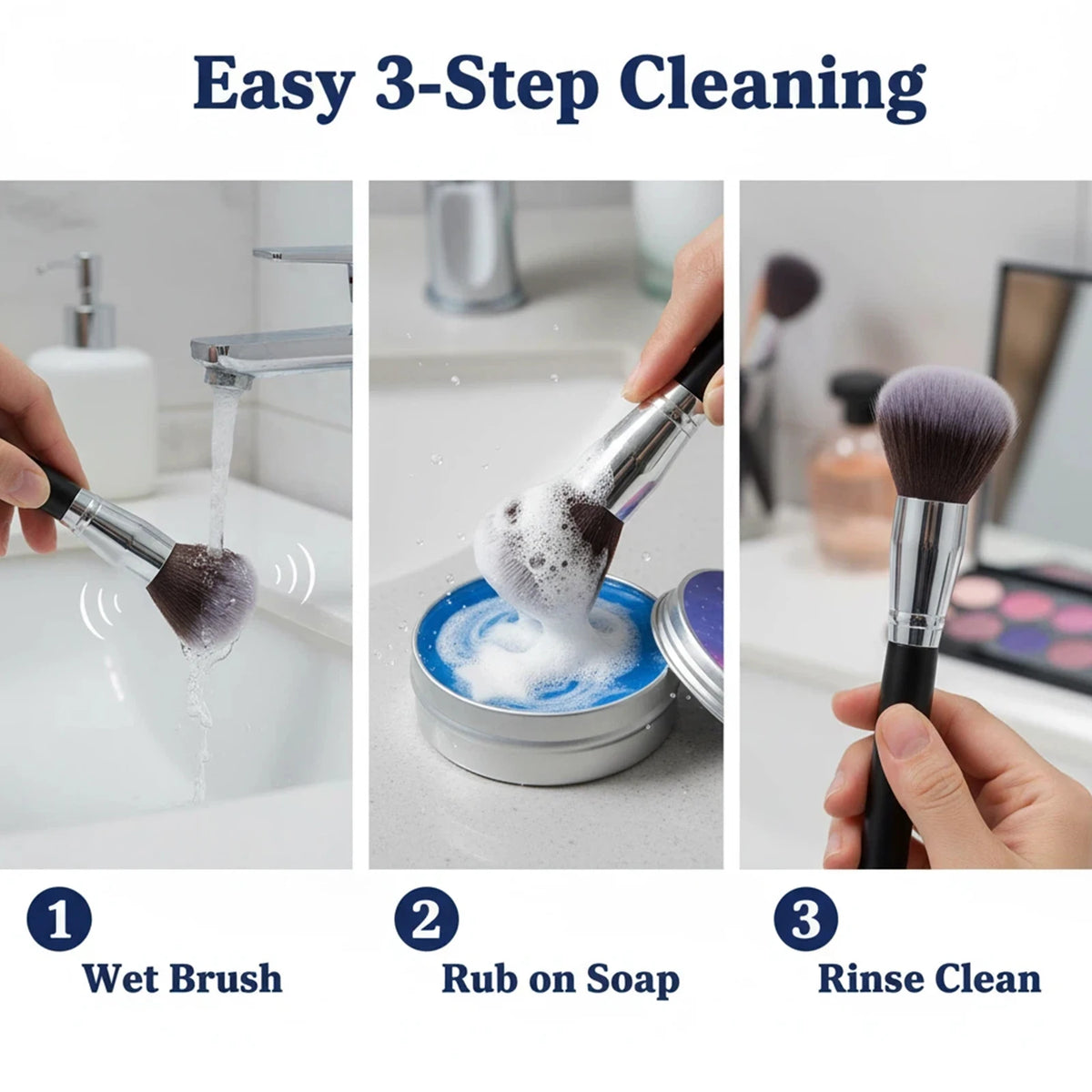 ZaiDoc Makeup Brush Cleaning Soap Blue Starry or Pink Peach Oolong with Cleaning Pad 2-in-1 Solid Brush Cleaner Mat for Beauty Blender Sponge Makeup Gentle Deep Cleaning Tool