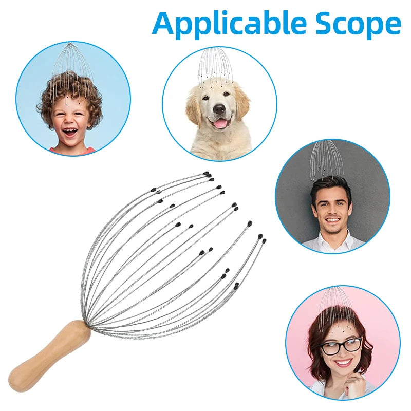 Head Massager Head Scratching Octopus Scalp Pet Head Massage Non Soul Extractor Divine Tool Extracting Healthy Hair Itch Relieve