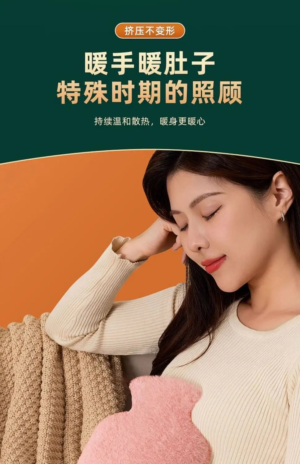 2025 Hot Water Bottle with Cover 1L for Bed Hand Foot Warmer Hot Water Bag Neck Shoulder Pain Menstrual Cramps Hot Compress