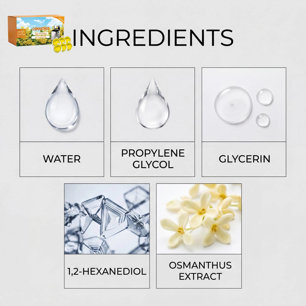 6pcs Trash Can Deodorizer Eliminate Unpleasant Odor Long Lasting Fresh Scent Air Freshener Sticker for Kitchen Bathroom