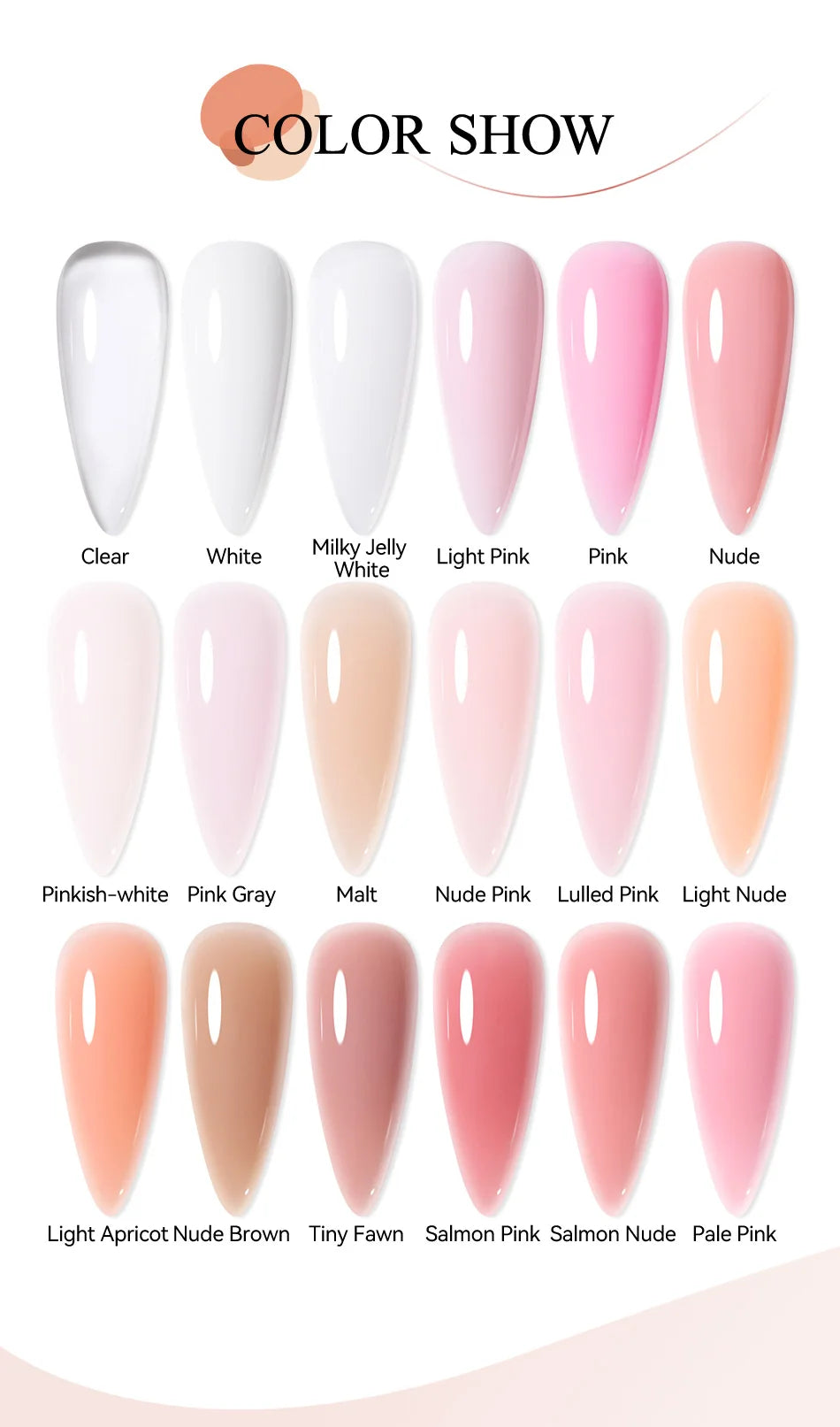 UR SUGAR 150g Building Nail Gel 18 Colors Nail Extension Gel Kit Nude Pink Clear Hard Constructed Gel Nail Strengthener Manicure