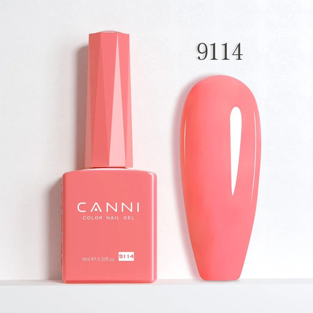 CANNI Hema Free Nail Gel Polish Christmas Red Color Collection Semi Permanent Nail Dehydrator Primer 9ml French Gorgeous Color