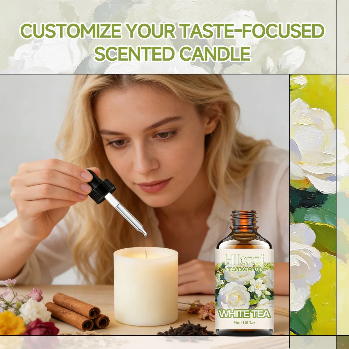 WHITE TEA FRAGRANCE OIL: For Aromatherapy, Diffusing, Fragrance and Candle Scented Candle.