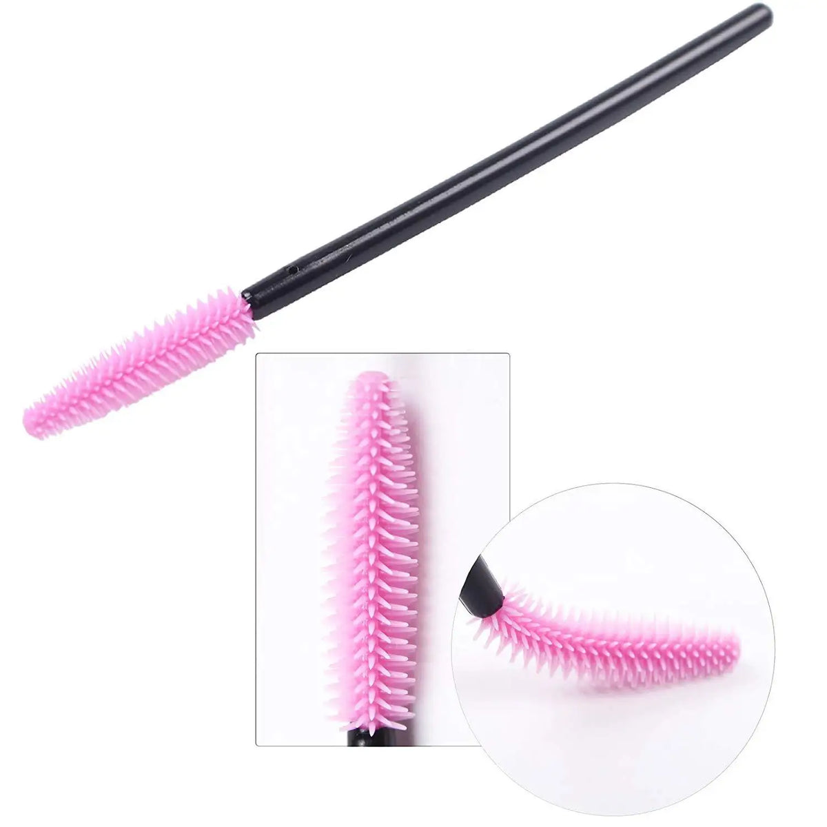 25/50PCS Eyelash Brush Silicone Gel Eyelashes Brushes Mascara Wands Applicator Spoolers Lashes Cosmetic Brushes Makeup Tools