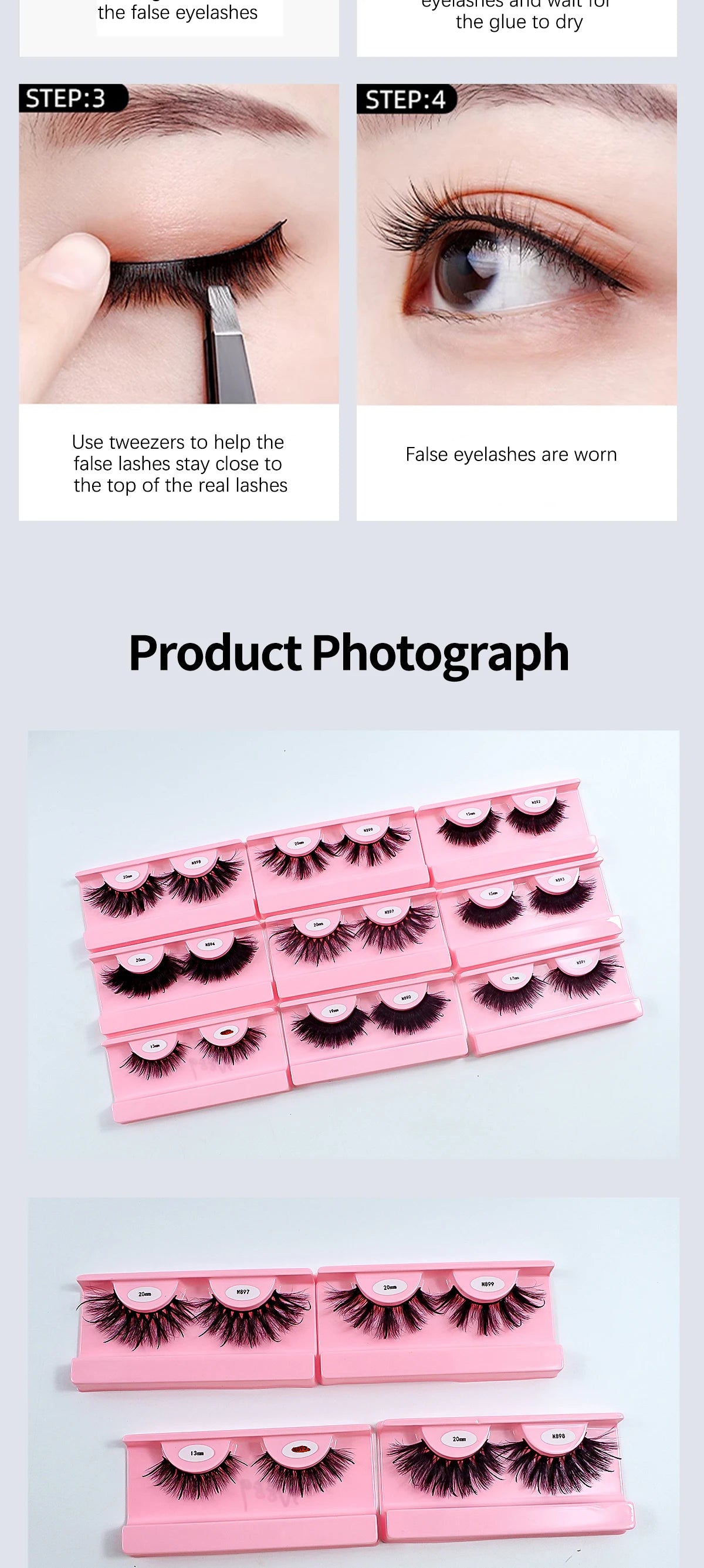 REDSIREN Faux Mink Lash Spikes Wispy Thick Natural Full Strip Lashes New Makeup Fluffy Mink Eyelashes