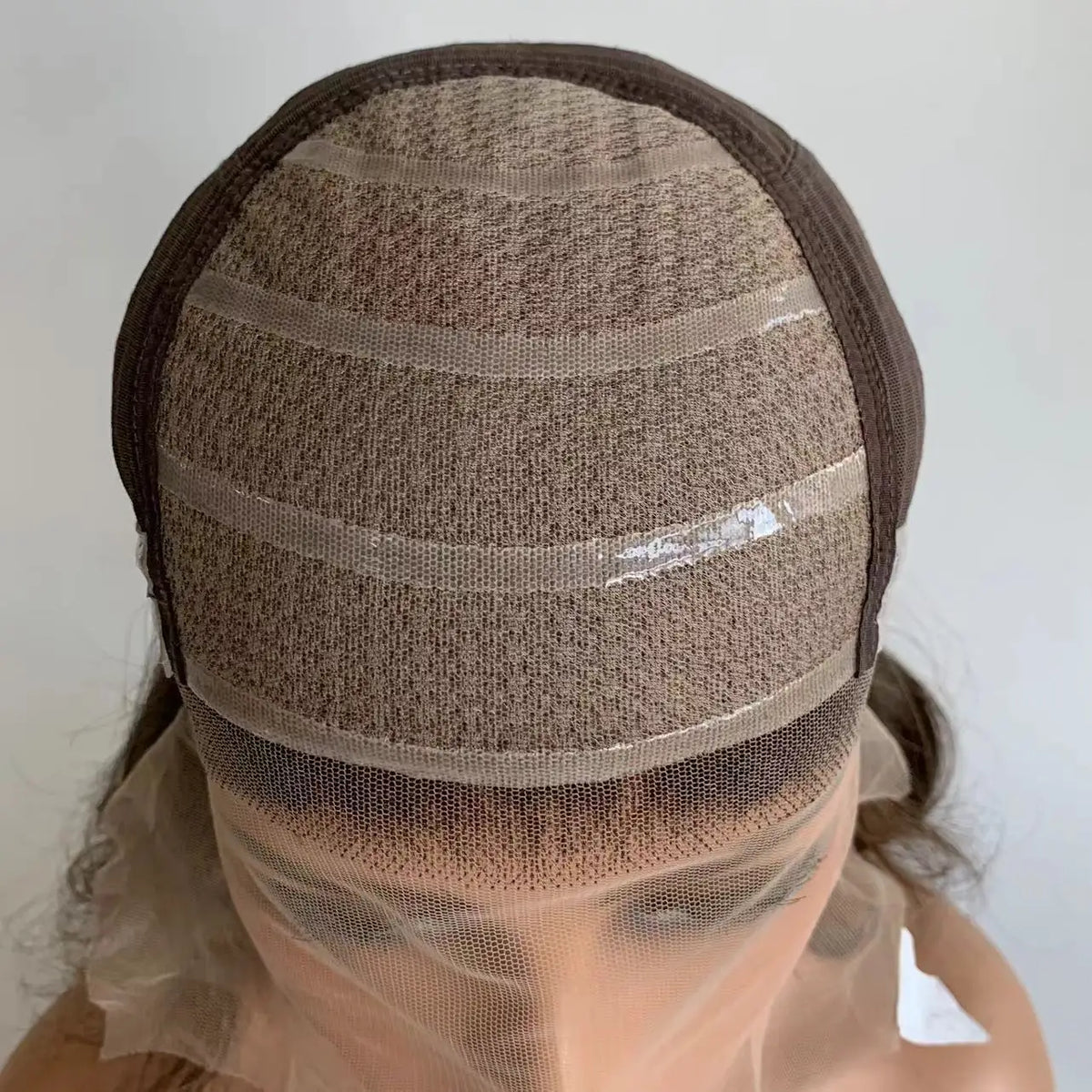 #4 Brown Color Silk Top Silicone Cap Medical Gluless Wig Replacement European Human Hair For Alopecia Or Cancer