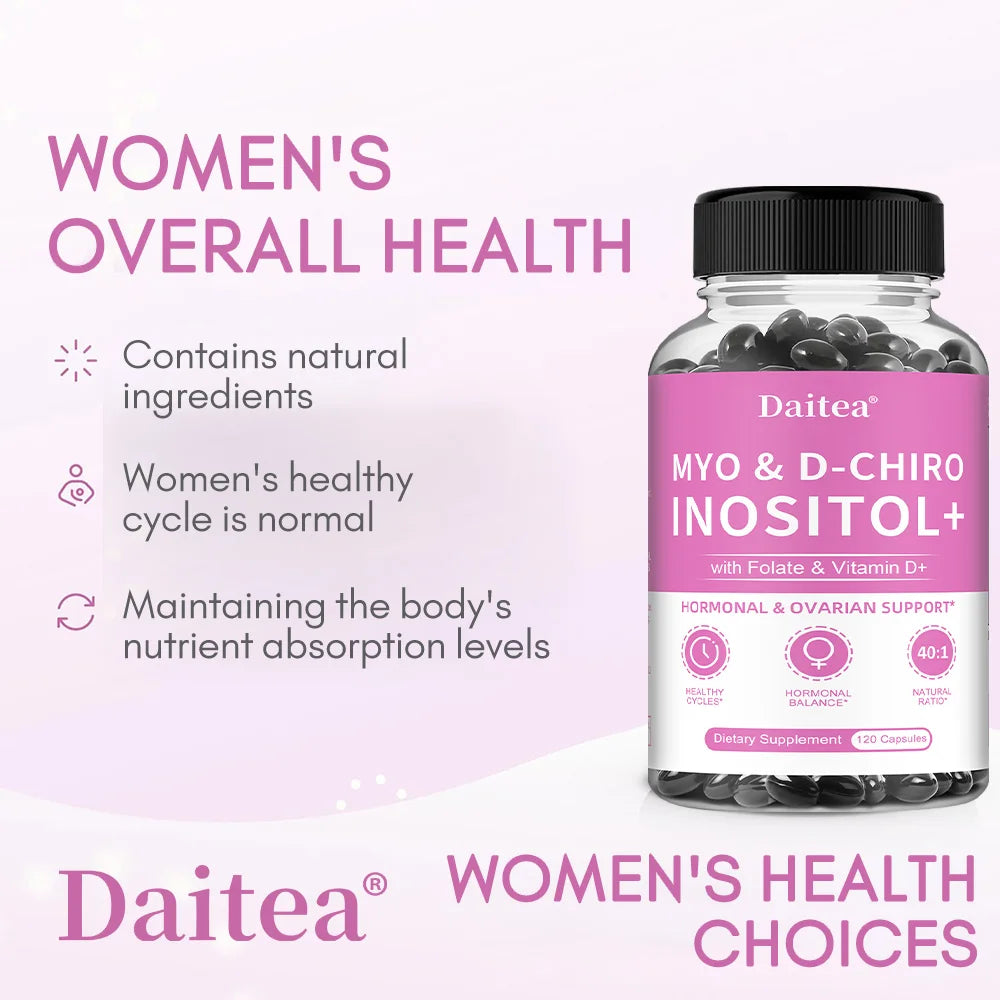 Myo-Inositol Supplement - Promotes Hormonal Balance and Ovarian Health, Regulates Menstrual Cycles, and Improves Mood