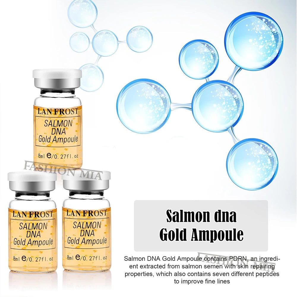 8ml Salmon DNA Gold Ampoule Skin Booster Serum Kit BB Cream Glow Natural Brightening Whitening Moisturizing Face Skin Care