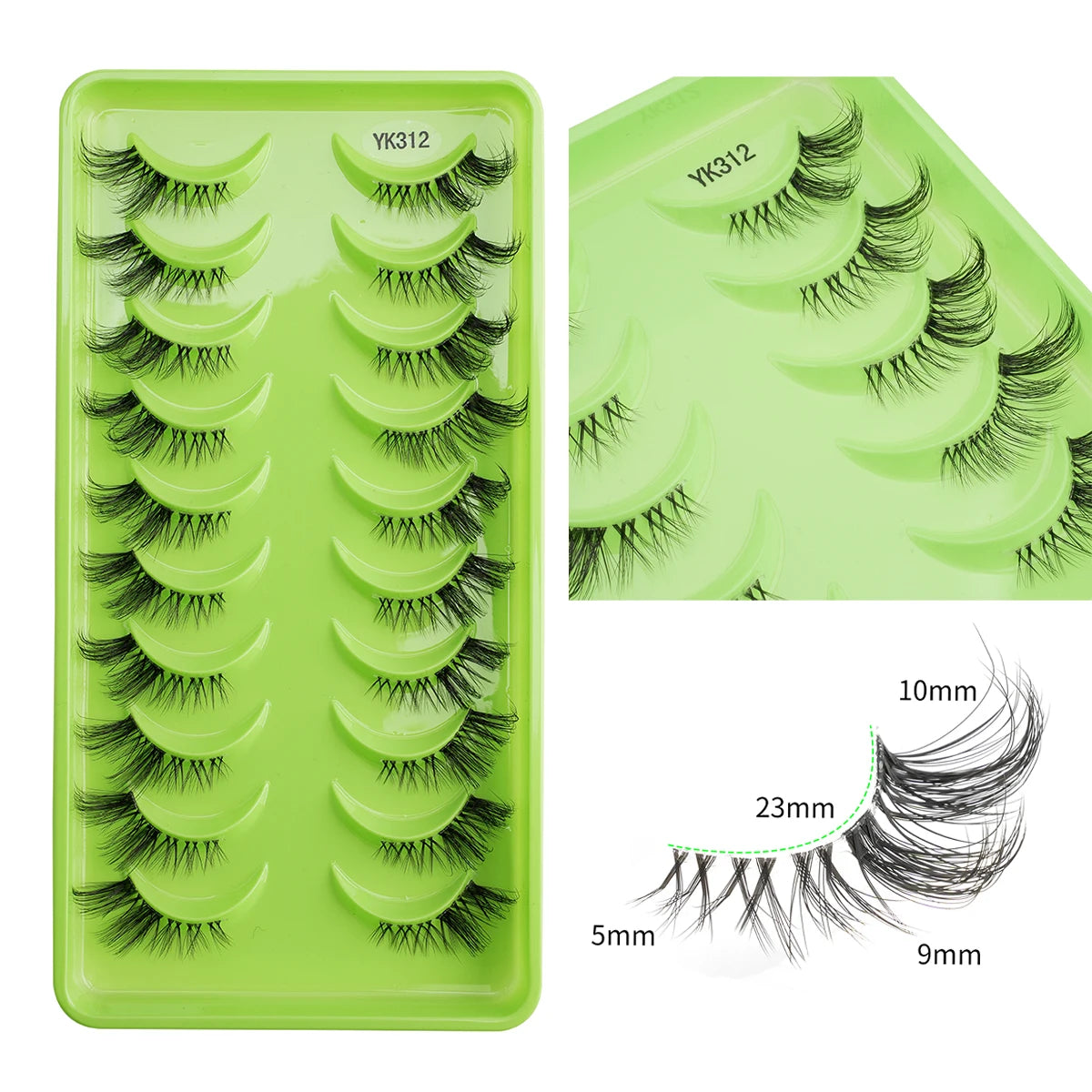 6/10 Pairs Half Lashes 3D Mink Lashes Faux Mink Fluffy Lash Soft Full Thick Wispy Eyelash Dramatic False Eyelashes Makeup
