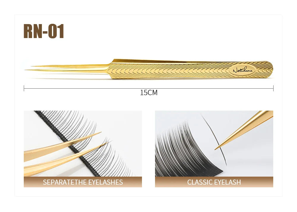 NATUHANA Professional for 3D Tweezers Stainless Steel Volume Eyebrow Tweezer False Eyelash Extension Tweezers for Makeup Tools
