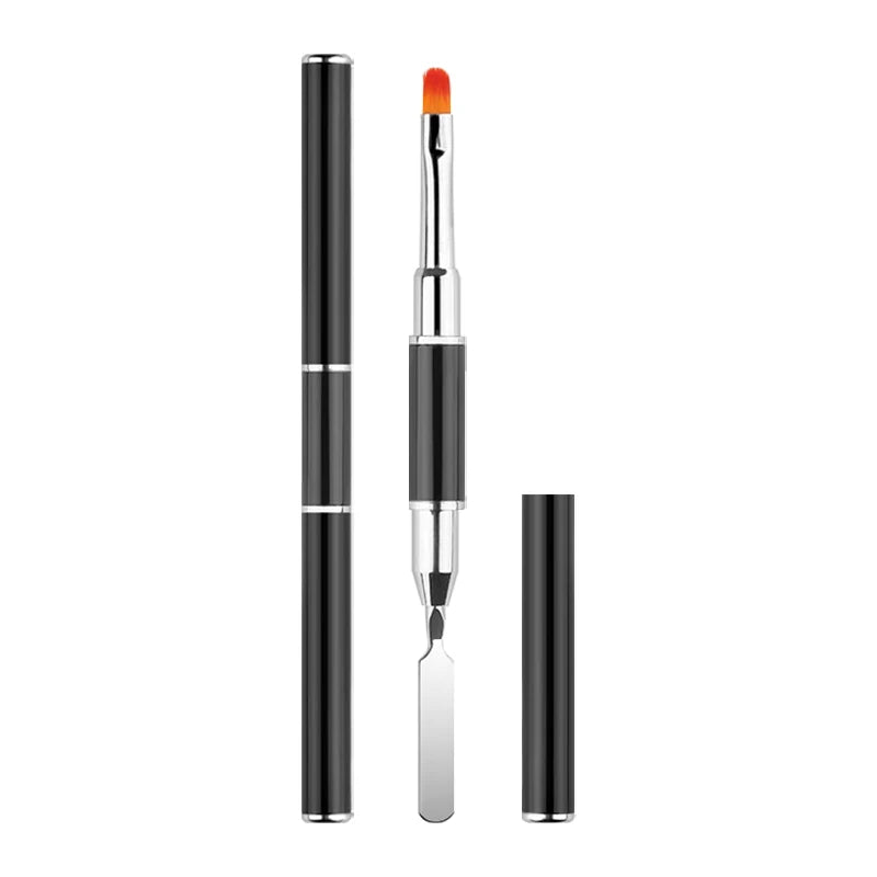 RSNAIL 1/2pcs Dual-ended Nail Design Brushes Phototherapy UV Builder Gel Nail Brush Silicone Carving Pen for DIY Manicure Tool