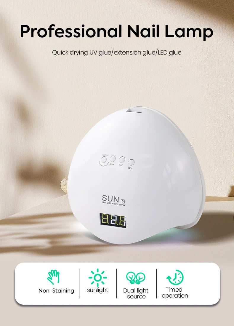 DianaBeauty UV LED Nail Lamp 24 LEDs Nail Dryer with 4 Timer Settings and Display Portable UV Lamp for Curing Gel Nail Polish