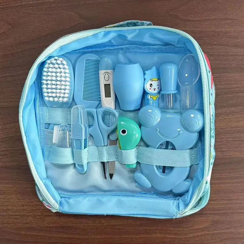 Baby Kit - 13PCS Wash Brush Thermometer Nail Clipper for Newborn Care Essentials Set with Hair Healthcare
